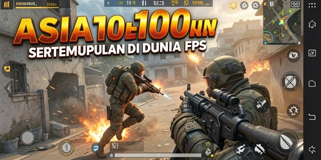 Tampilan gameplay seru di ASIA100 dengan aksi tembak-menembak intens.