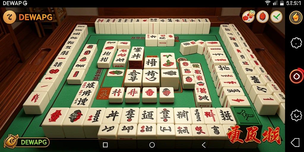 Screenshot DEWAPG menampilkan gameplay Mahjong yang menarik dan menantang.