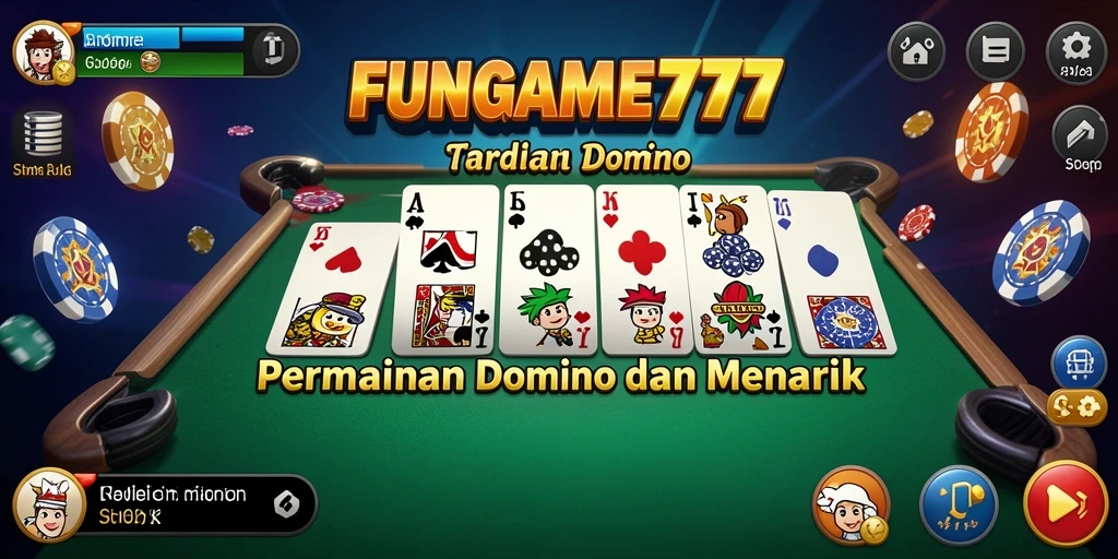 Tampilan gameplay seru dari FUNGAME777 saat bermain Domino.
