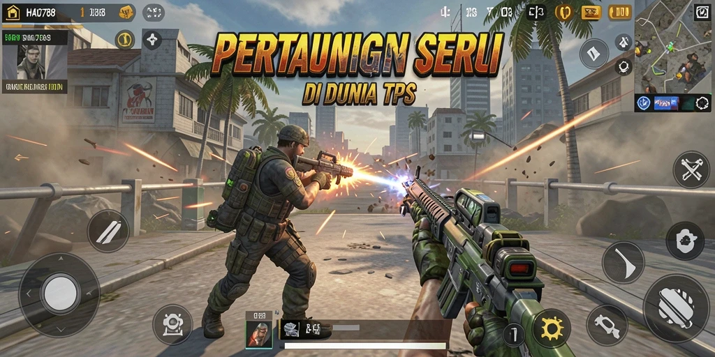 Tampilan gameplay seru dalam HAO788 dengan aksi TPS yang mendebarkan.