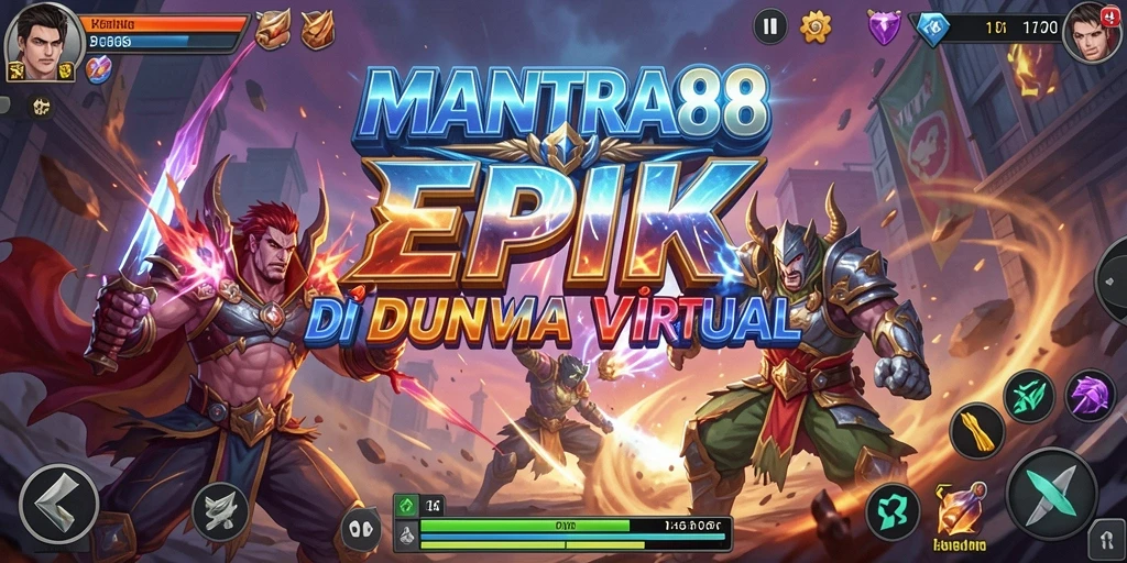 Gameplay dinamis di MANTRA88 dengan karakter bertarung.